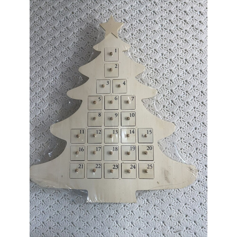 Wooden DIY Christmas Tree Advent Calender Stand Trinket Box Drawers Xmas